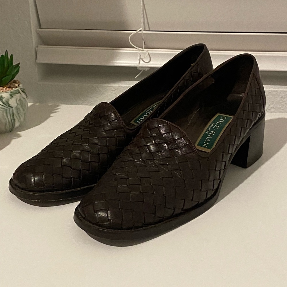 Cole Haan Women's Dark Brown Woven Flats